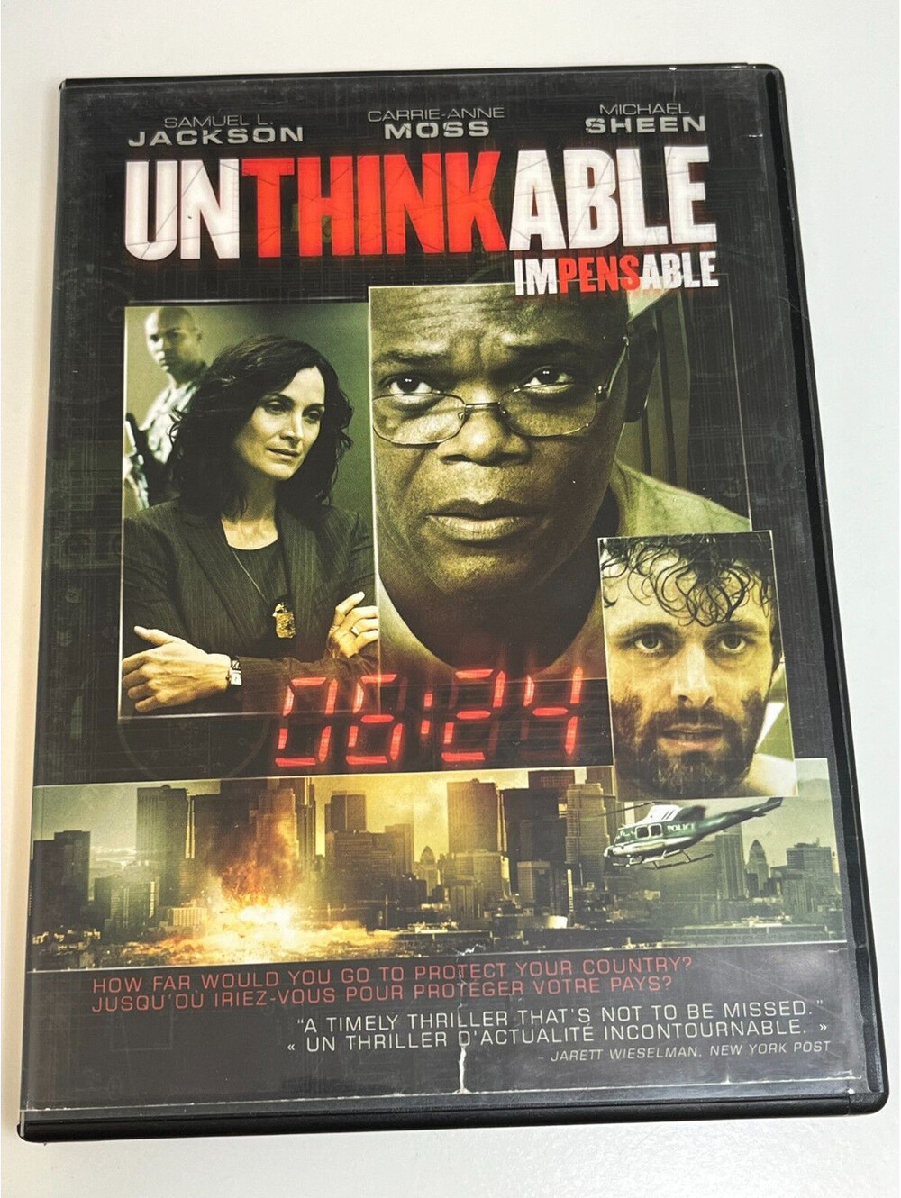 Unthinkable DVD Samuel L Jackson Carrie Anne Moss Michael Sheen